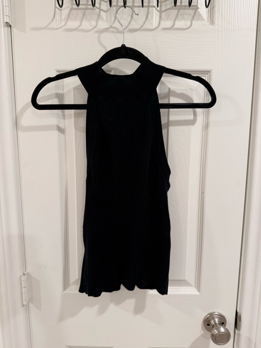 Banana Republic Black Ribbed Mock Neck Tank Top